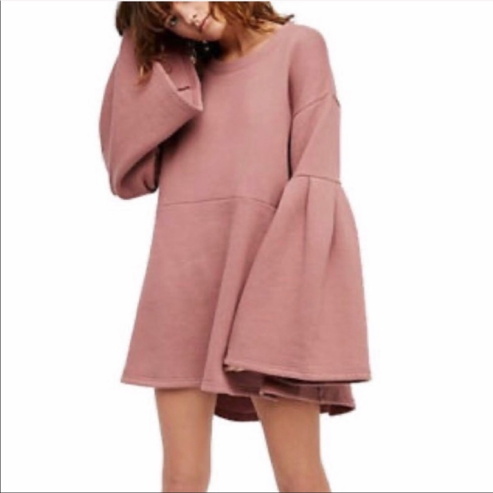 Free People Beach Mauve Bell Sleeve Sweater